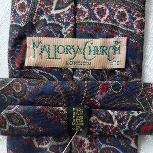 Mallory & Church Of London Men’s Tie Blue 100% Silk Made In USA, 3.6"